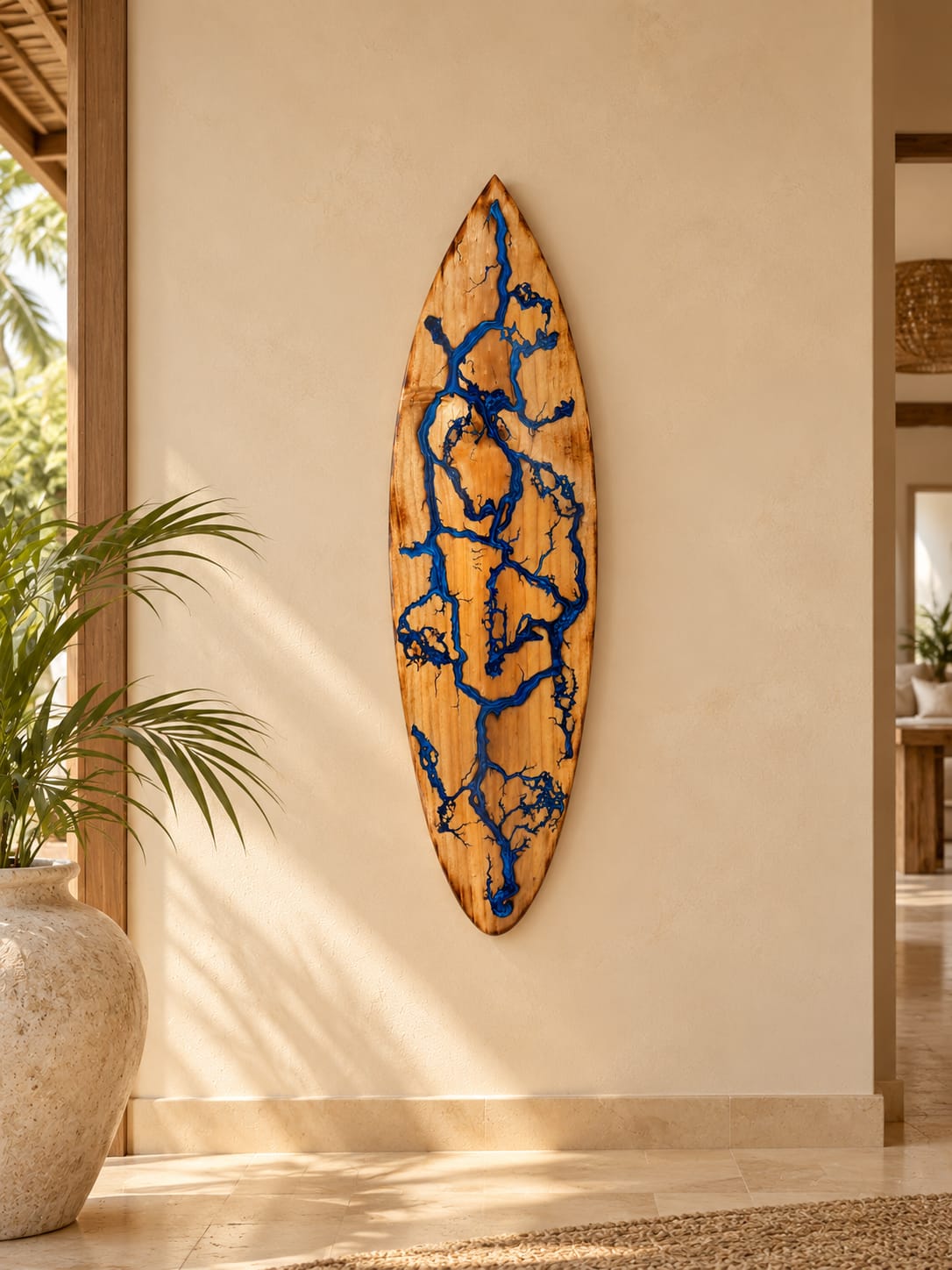“Lichtenberg” Tabla de surf de pino. 107cm