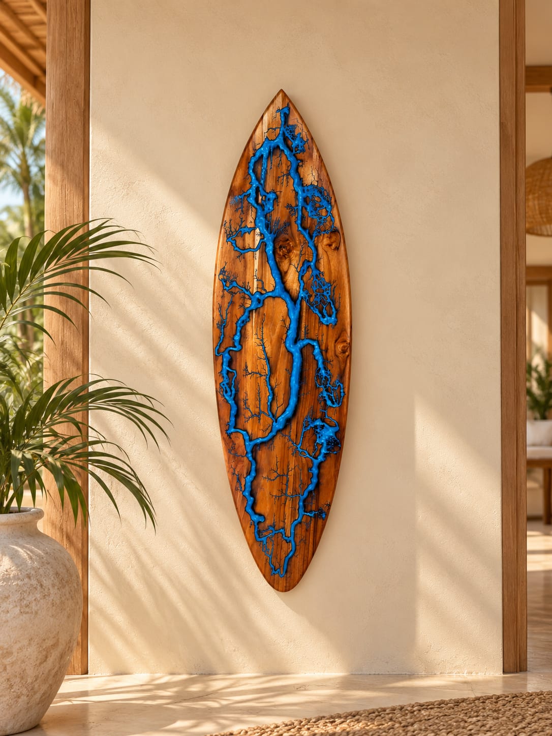 “Lichtenberg” Tabla de surf de teca. 107cm